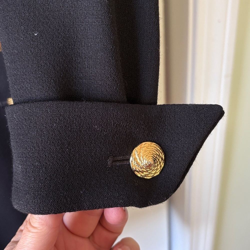 Yves Saint Laurent Encore Vintage Black Wool Crepe Dress 12 - Picture 6 of 14